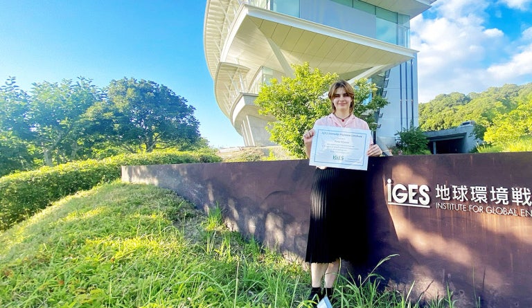 UT student Fiona Wyrtzen at the IGES Institute in Japan