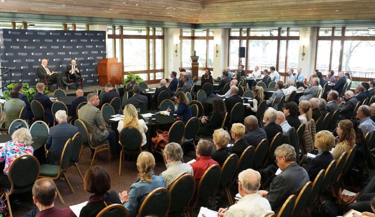 A crowd at the 2026 Texas National Security Forum at UT's Clements Center for National Security