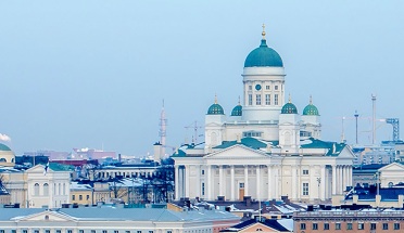 Cityscape of Helsinki, Finland, with Helsinki Cathedral