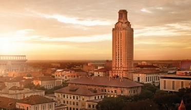 Sunrise over the University of Texas at Austin campus