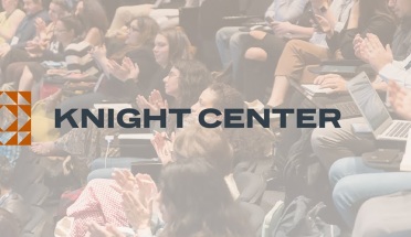 Knight Center logo over crowd