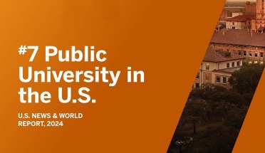 Graphic depicting UT as #7 Public University in the United States