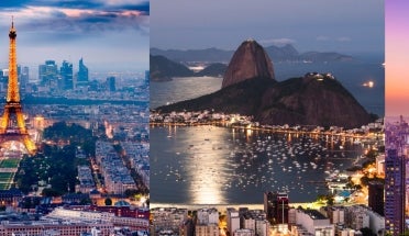 City skylines in France, Brazil and Taiwan