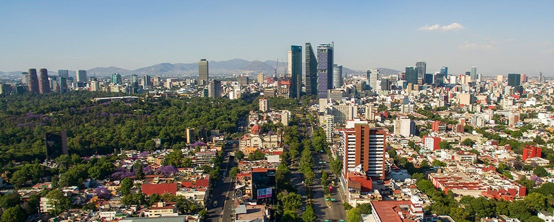 Aerial view of Mexico City during the day