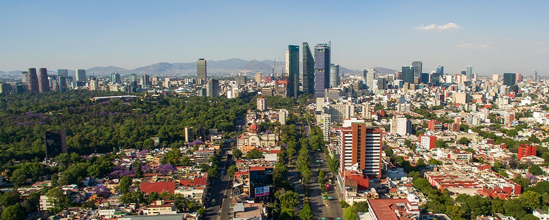 Aerial view of Mexico City during the day