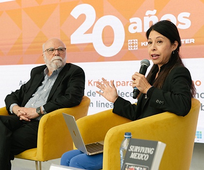 Rosental Alves and Celeste González de Bustamante discuss journalism in Latin America at FILUNI 2023 
