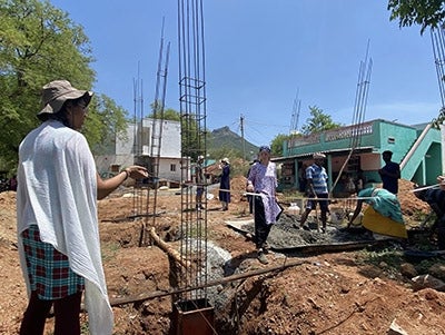UT school building site in Kaluthapatty, India