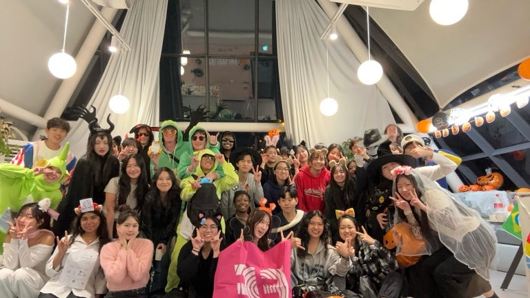 Students celebrate Halloween in Korea.