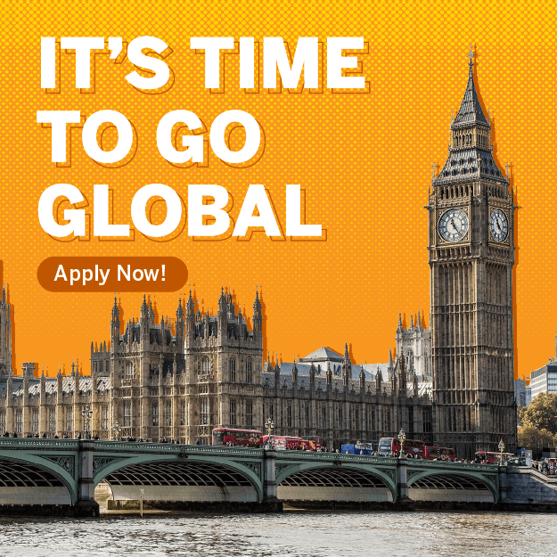 It's time to go Global! Apply for study abroad programs.