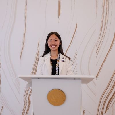 Youth Ambassador Anna Esaka speaks at Osaka World Expo 2025